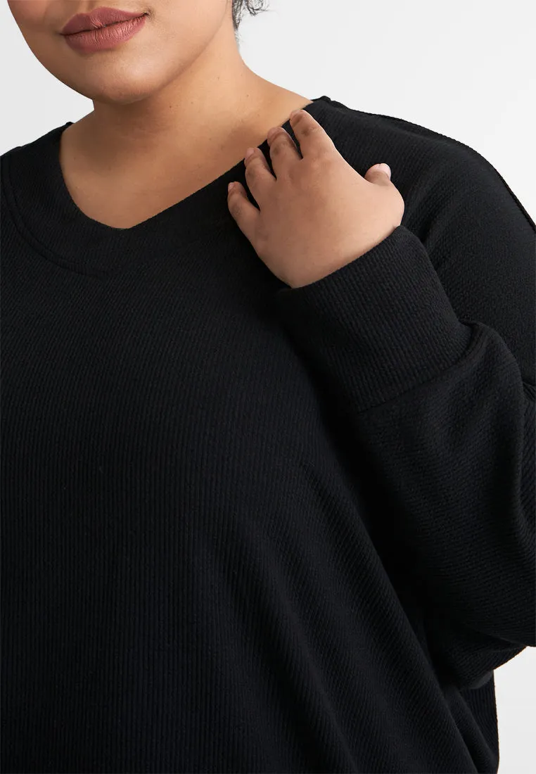 Lorraine Loose Long V-Neck Knitted Top