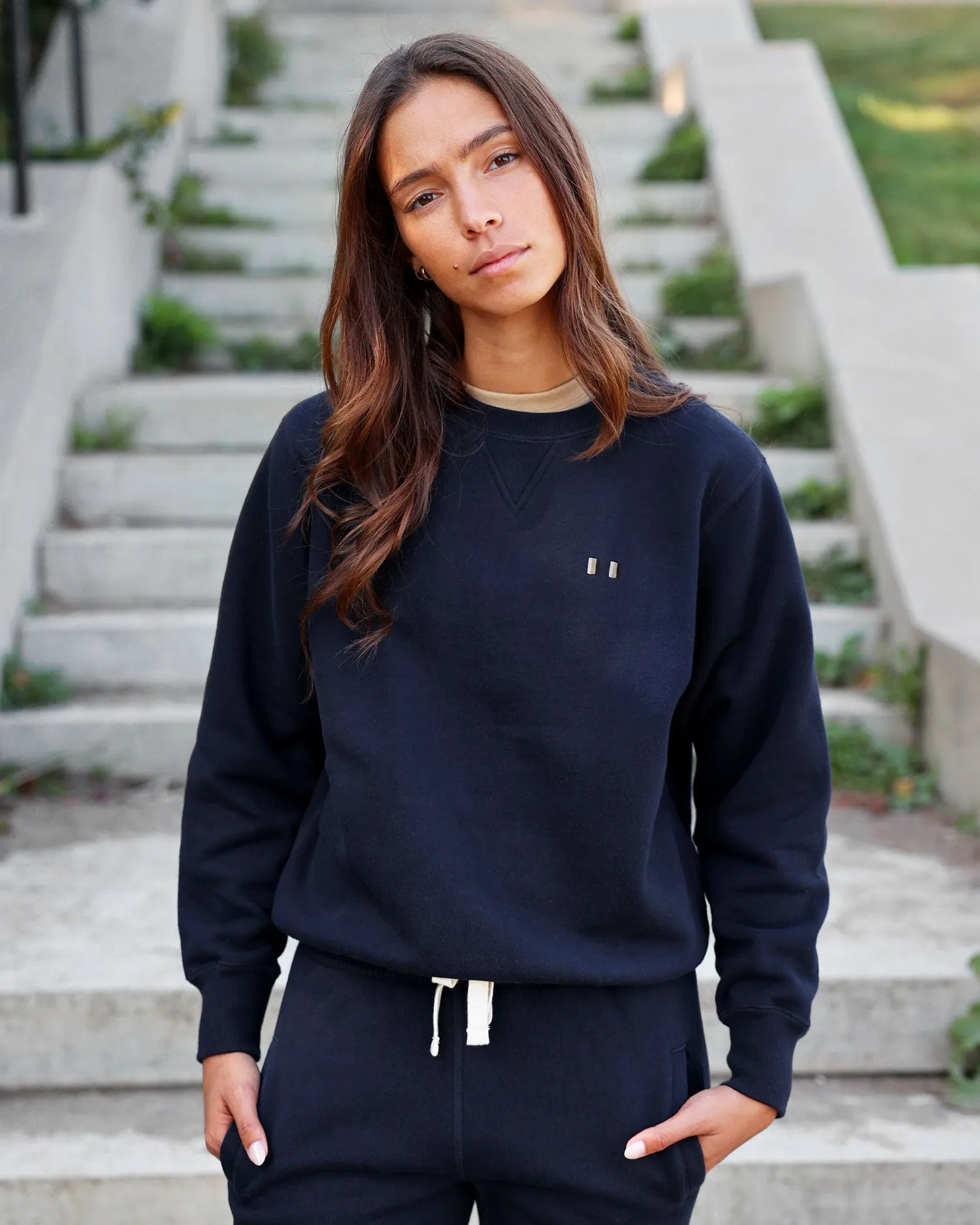 Lounge Fleece Sweatshirt Navy - Unisex