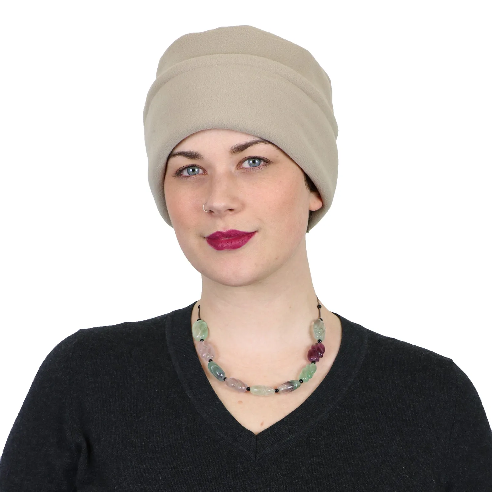 Luxury Fleece Pillbox Hat for Women Chemo Hat