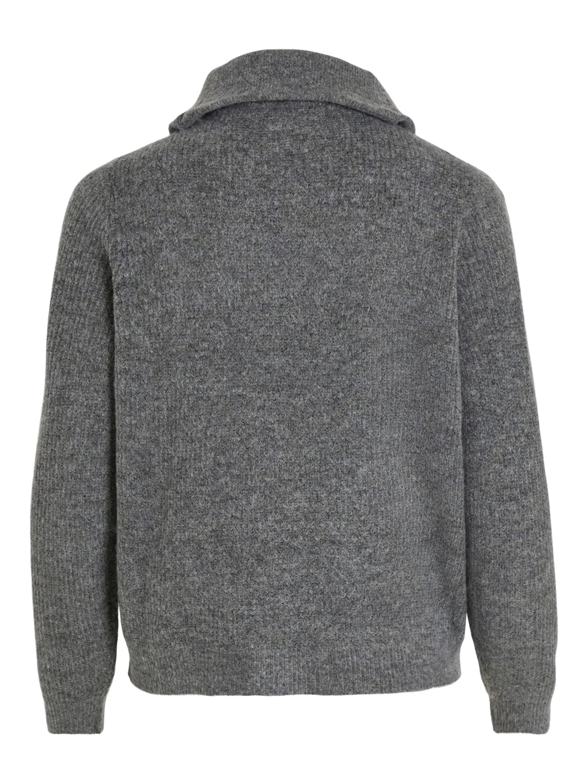 Mathilda Zip Neck Jumper (Medium Grey Melange)