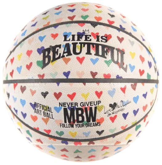 MBW Collage Basketball Sports Ball Object Art by Mr Brainwash- Thierry Guetta