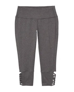 Melrose Capri with Lattice Ankle Detail | Charcoal Grey