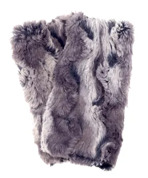 Men's Fingerless / Texting Gloves, Reversible - Luxury Faux Fur in Muddy Waters