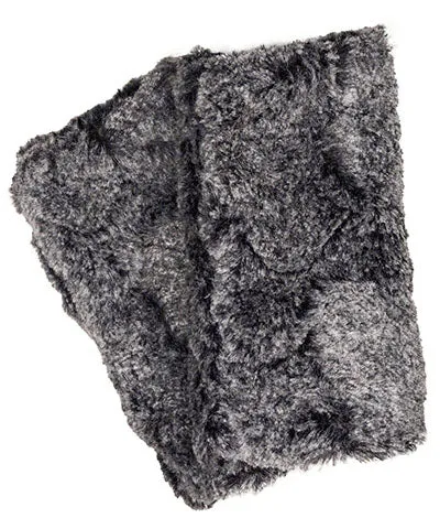 Men's Fingerless / Texting Gloves, Reversible - Luxury Faux Fur in Nimbus