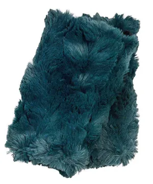 Men's Fingerless / Texting Gloves, Reversible - Luxury Faux Fur in Peacock Pond