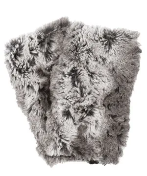 Men's Fingerless / Texting Gloves, Reversible - Luxury Faux Fur in Seattle Sky