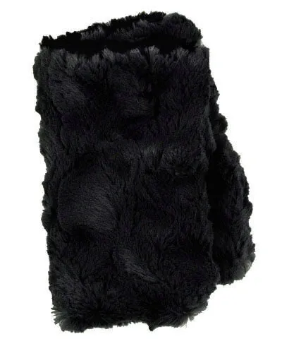 Men's Fingerless / Texting Gloves, Reversible - Luxury Faux Fur in Seattle Sky