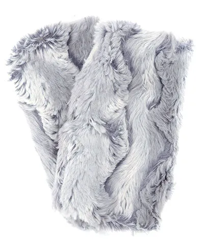 Men's Fingerless / Texting Gloves, Reversible - Luxury Faux Fur in Winter River