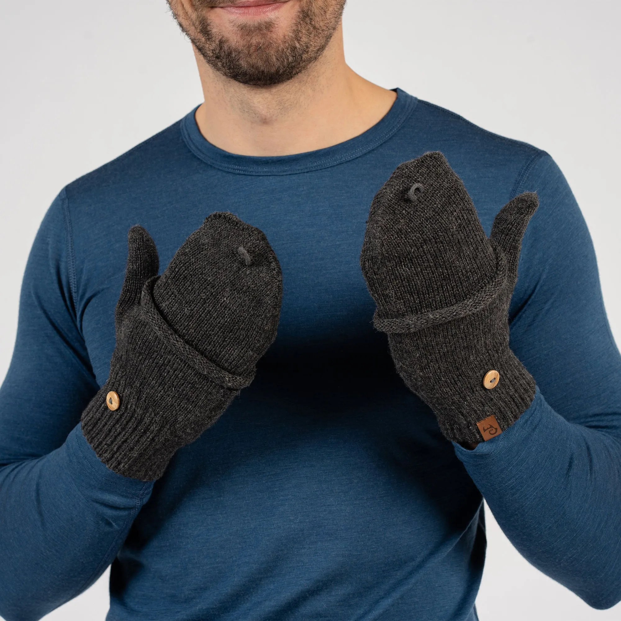 Men's Knit Convertible Gloves Merino