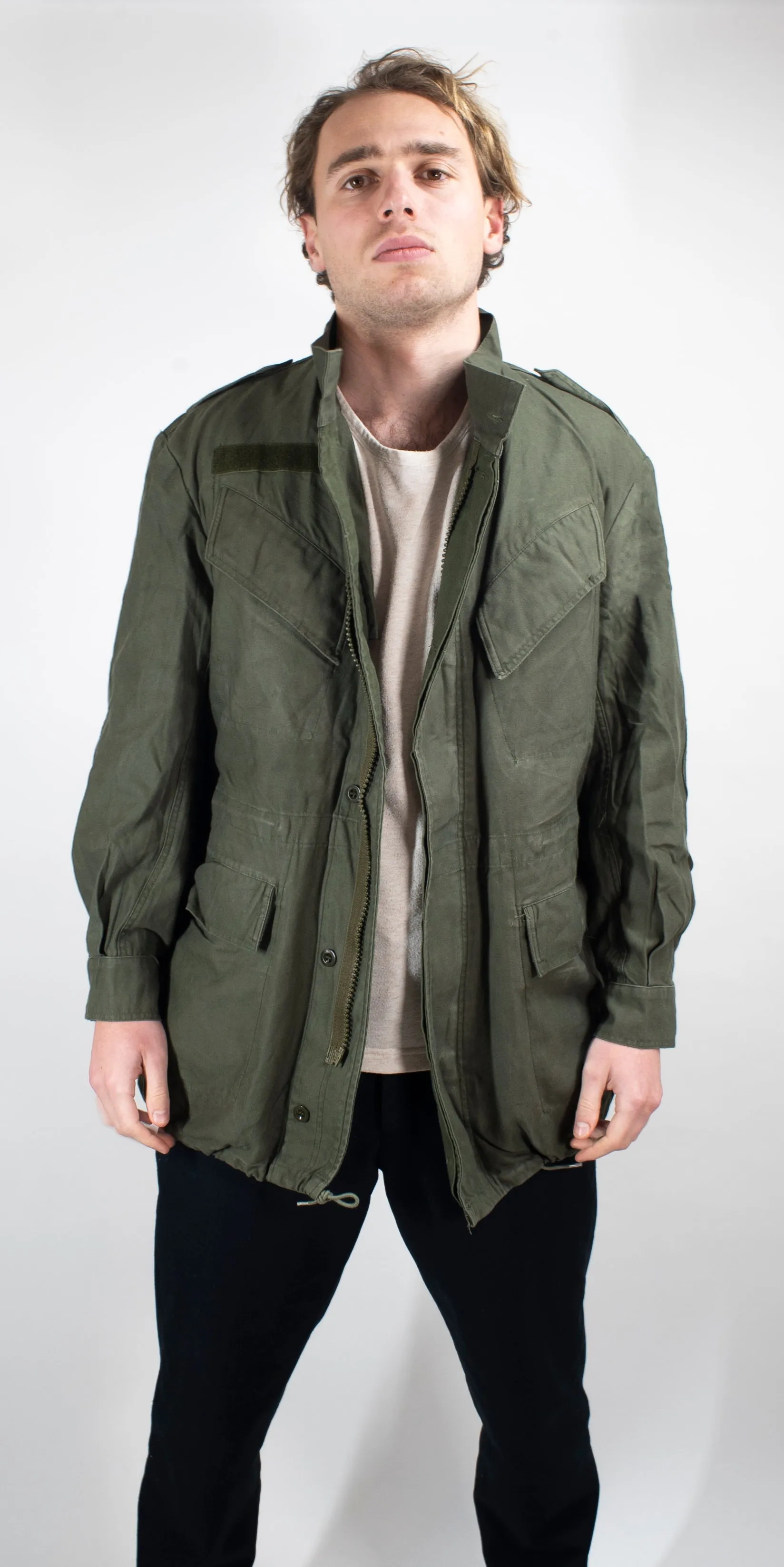 Mens Military Field Jacket - Belgian Olive Green