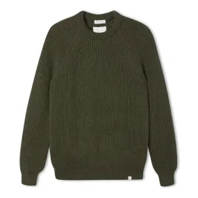 Men's Peregrine Ford Crew Neck Made In England Olive