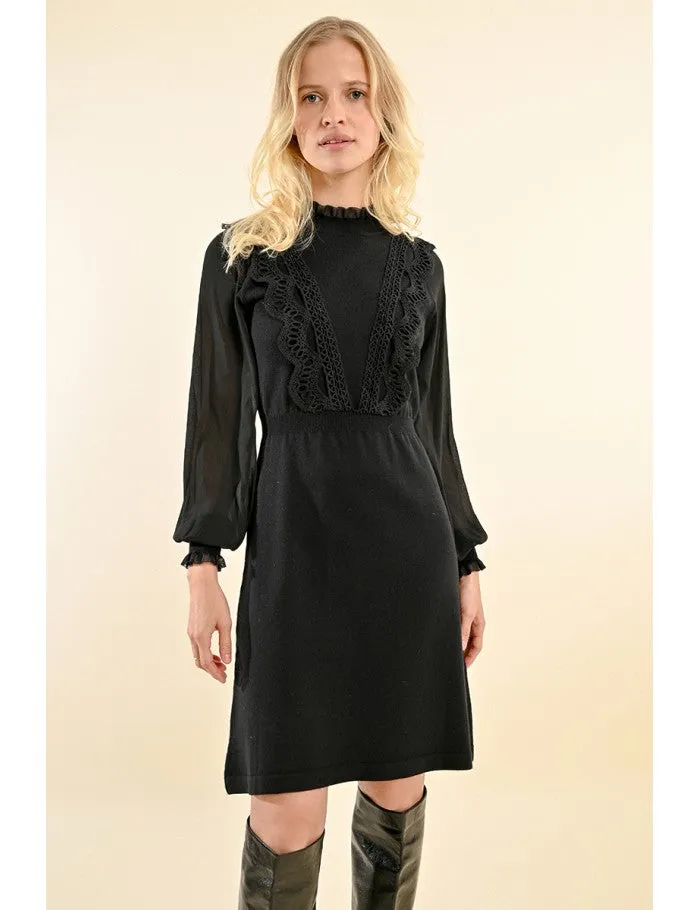 Molly Bracken Black Ruffle Dress