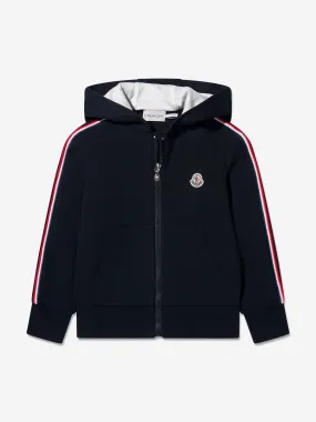 Moncler Enfant Boys Logo Zip Up Top in Navy