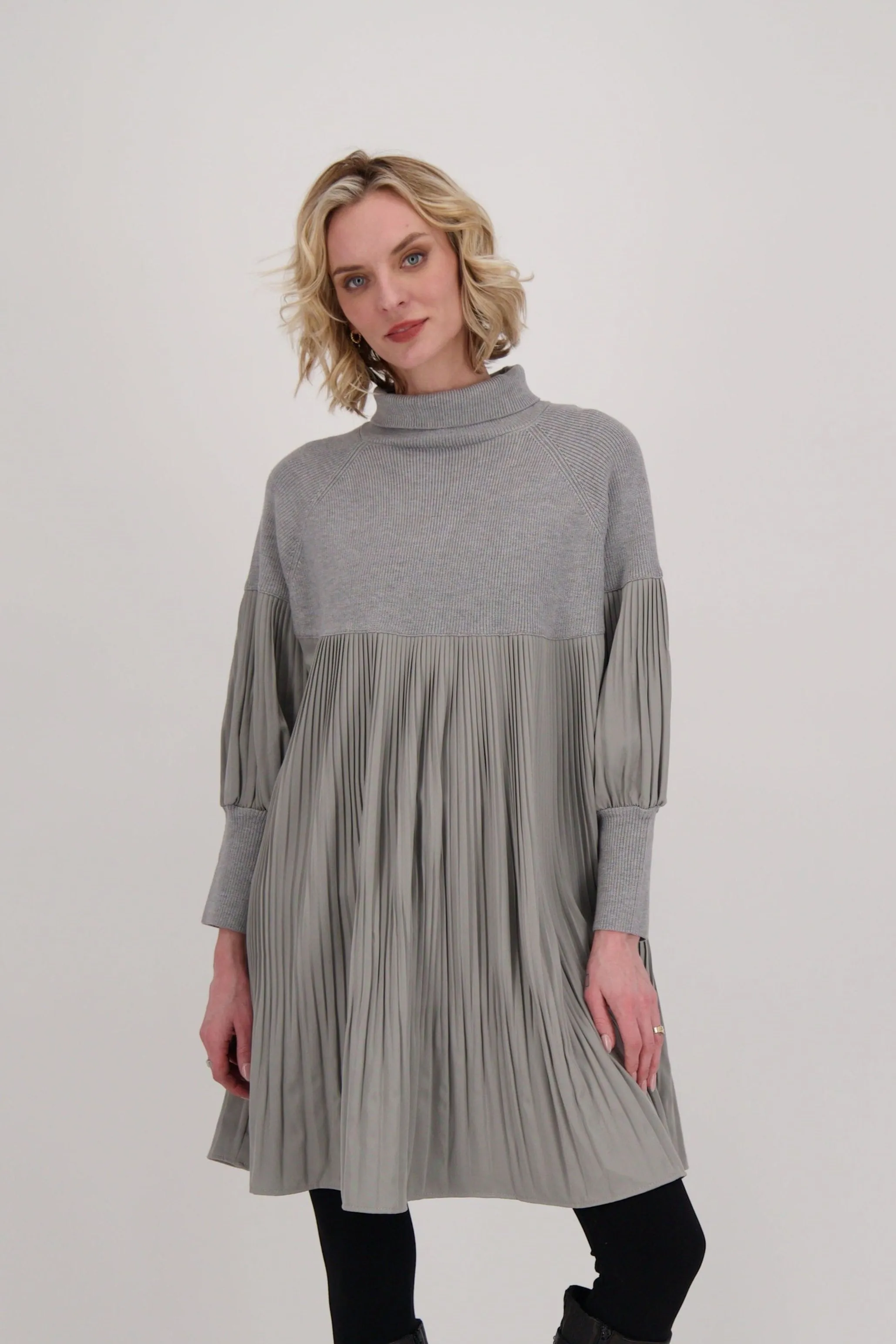 Multi Media Knit Pleated Dress