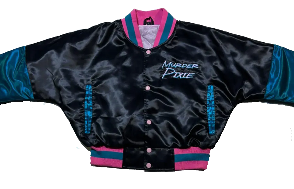 Murder Pixie Crop cut bomber Jacket