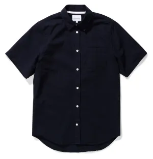 Norse Projects Osvald Seersucker Short Sleeve Shirt – Dark Navy