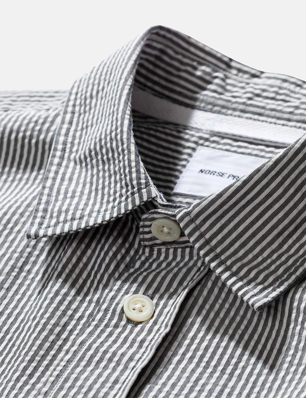 Norse Projects Thorsten Seersucker Shirt - Navy Stripe