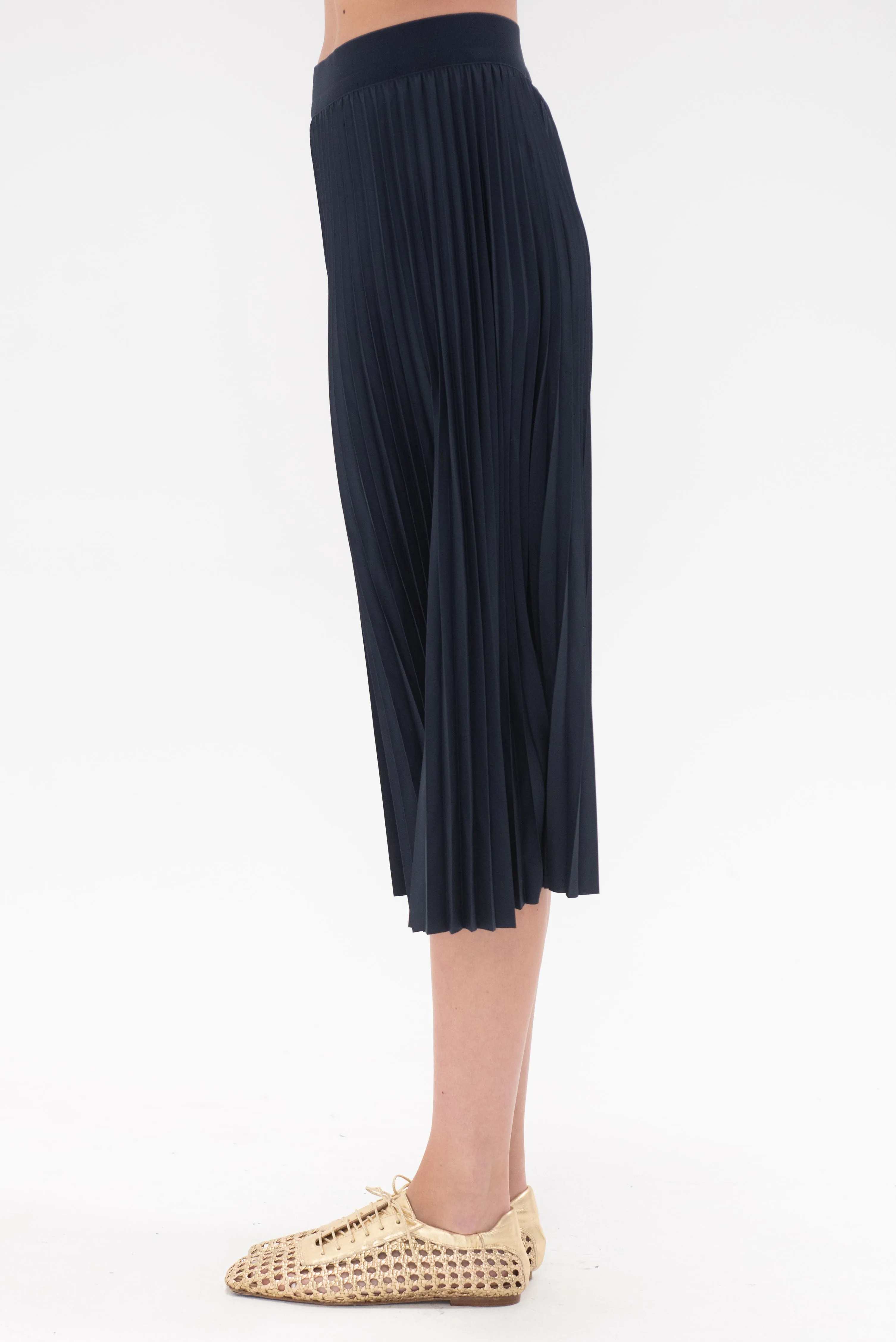 Nylon Pleating Sunray Pull On Skirt, Navy