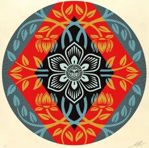 OBEY Diamond Flower Round Silkscreen Print by Shepard Fairey- OBEY