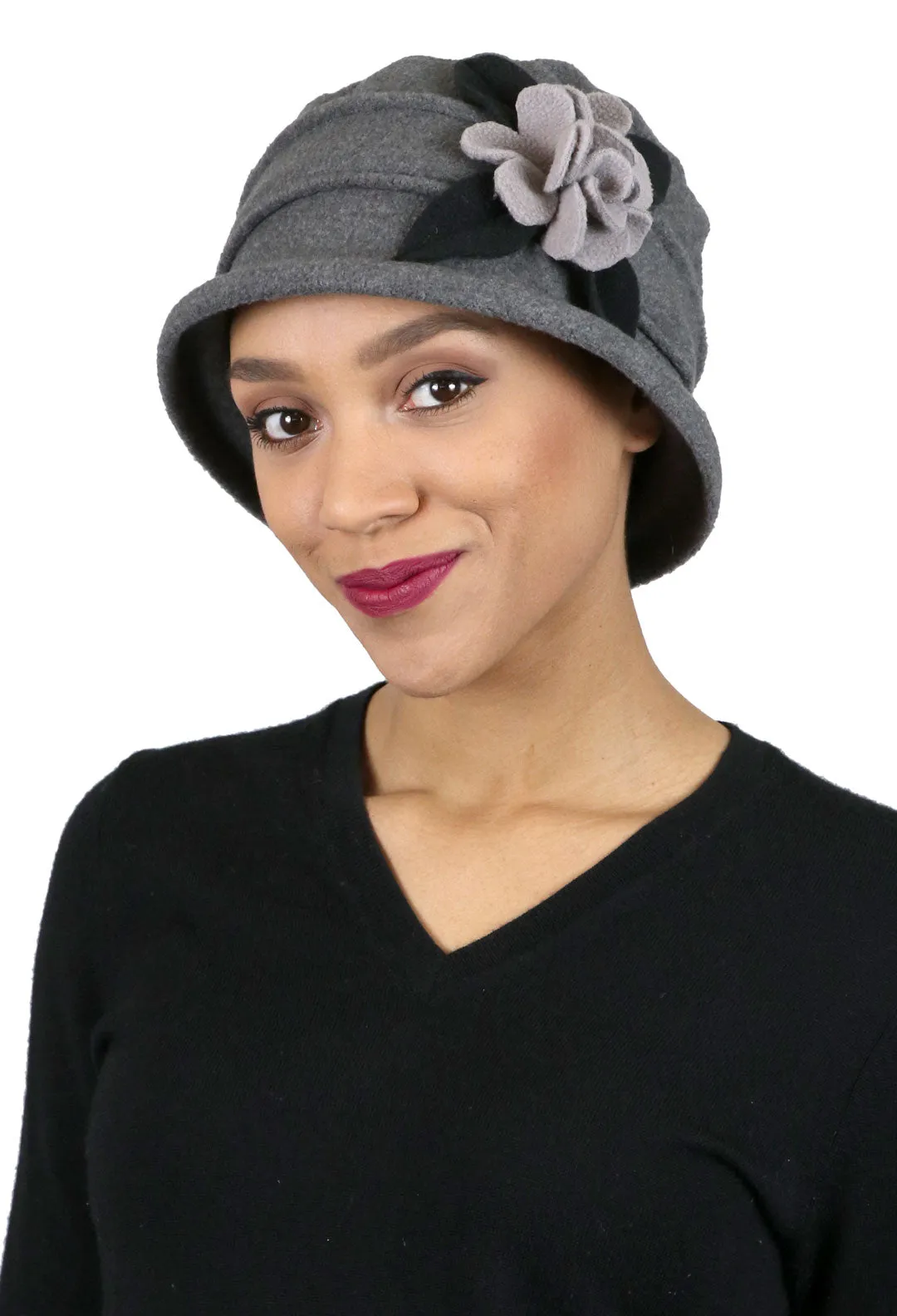 Olivia Luxury Fleece Cloche Hat For Women Double Layer Fleece