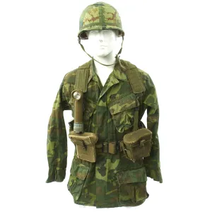 Original U.S. Vietnam War Infantryman Camouflage Jungle Uniform and M-56 Gear Set