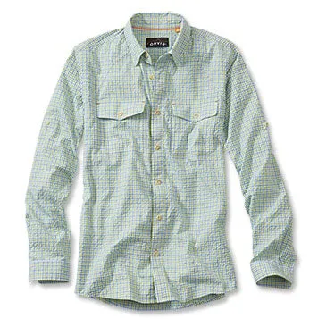 Orvis Men's LS Clearwater Seersucker Shirt/Green