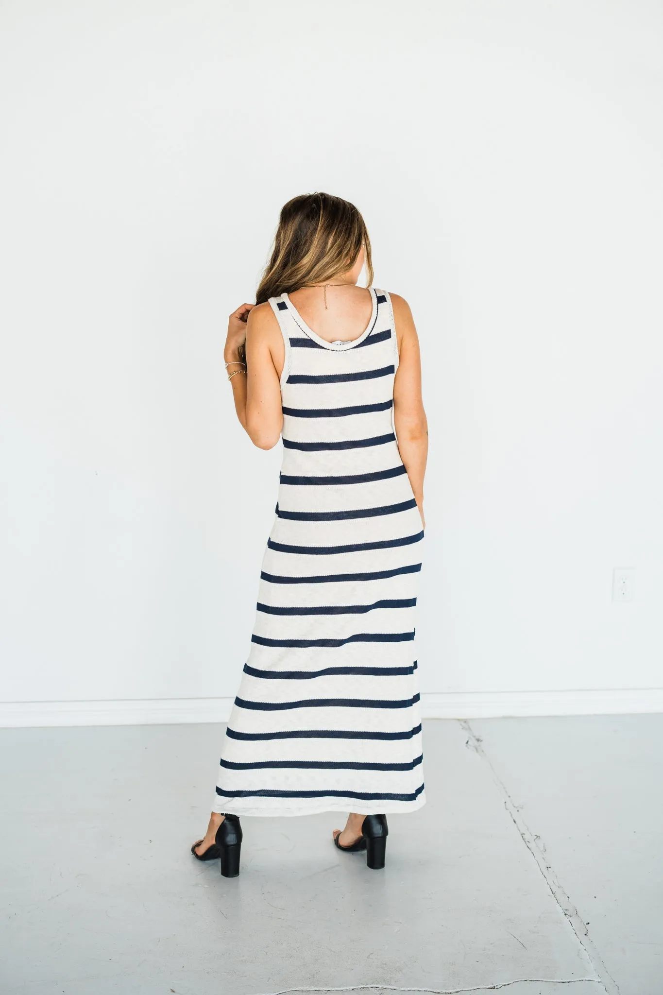 Out for the Day Navy Stripe Maxi Dress