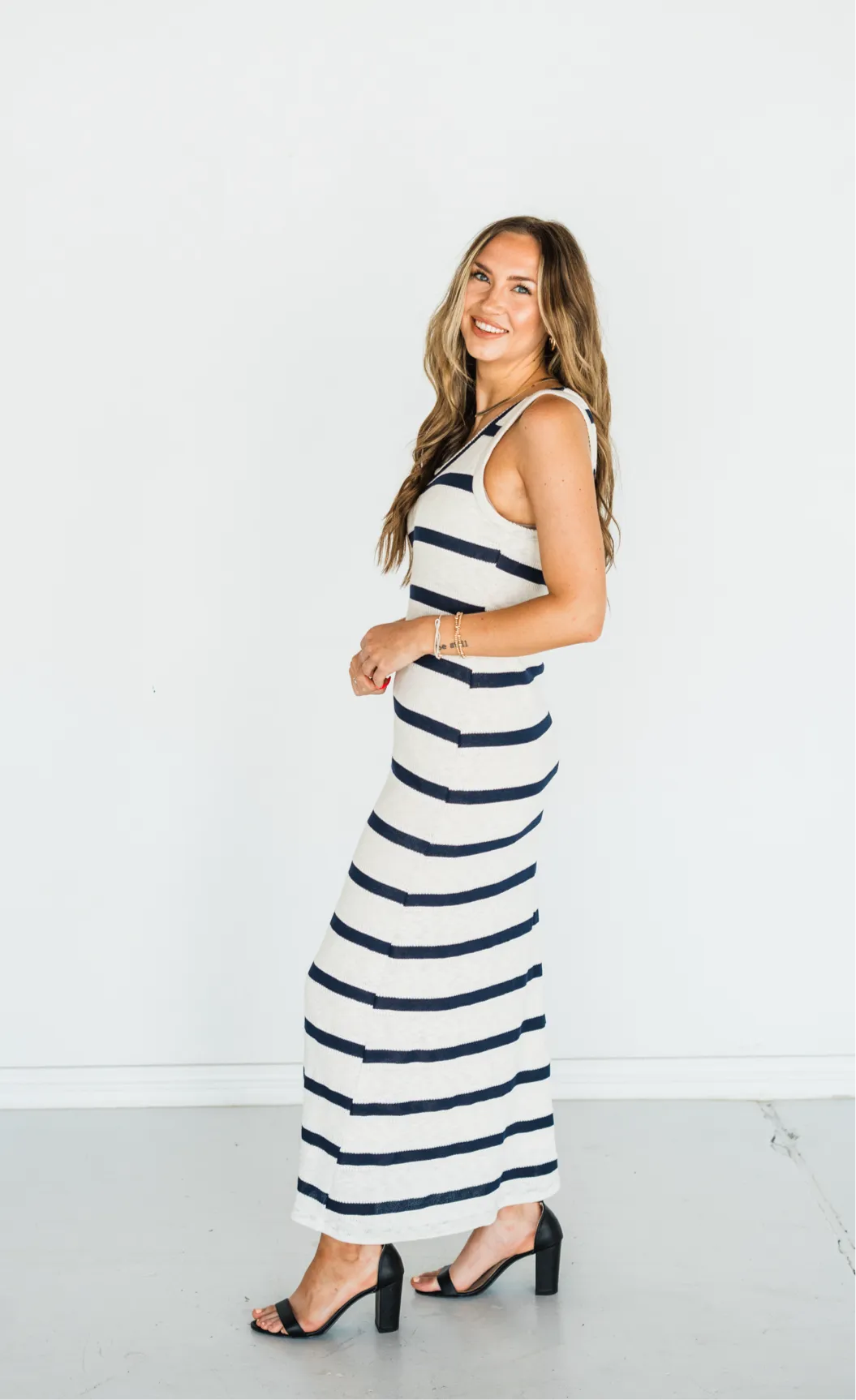 Out for the Day Navy Stripe Maxi Dress