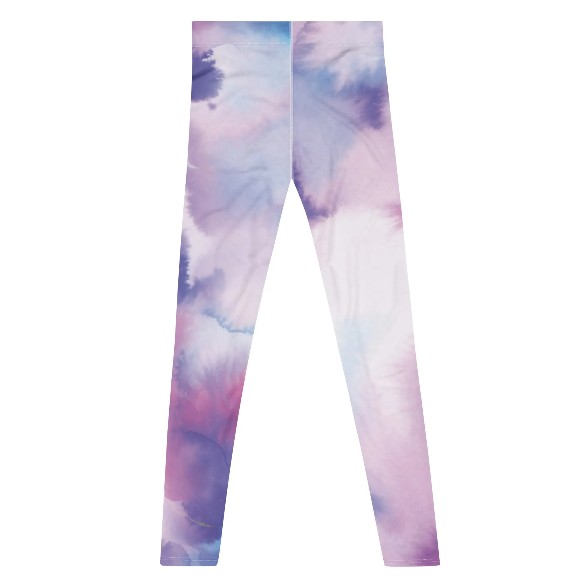 Pink Purple Abstract Men's Leggings, Mixed Colorful Meggings Running Tights For Men-Made in USA/EU/MX