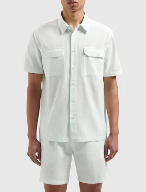 Pinstripe Short Sleeve Shirt | Aqua