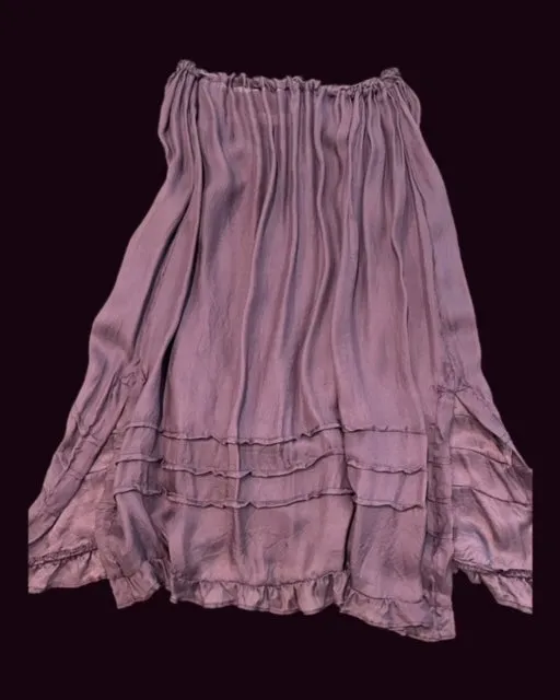 PINTUCK UNDERSKIRT WITH RUFFLES - SUGARED PLUM