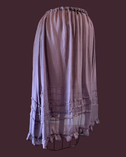 PINTUCK UNDERSKIRT WITH RUFFLES - SUGARED PLUM