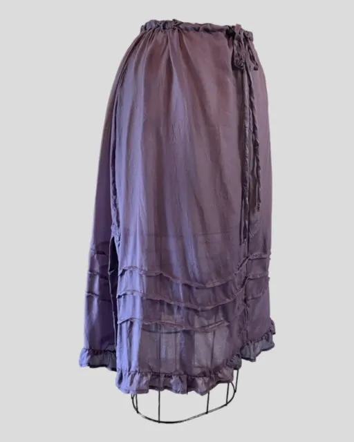 PINTUCK UNDERSKIRT WITH RUFFLES - SUGARED PLUM