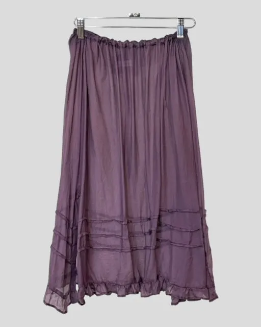 PINTUCK UNDERSKIRT WITH RUFFLES - SUGARED PLUM