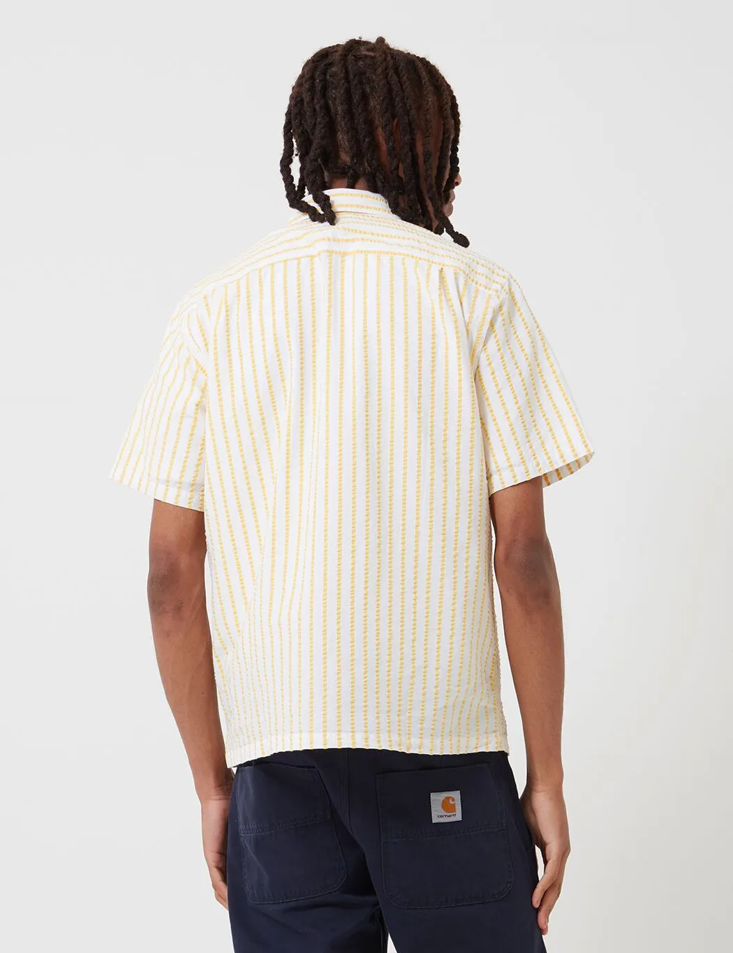 Portuguese Flannel Rayures Shirt (Stripe) - White/Yellow