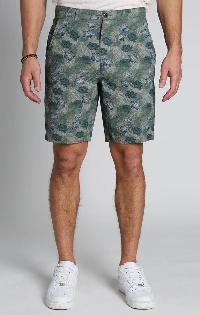 Print Seersucker Short