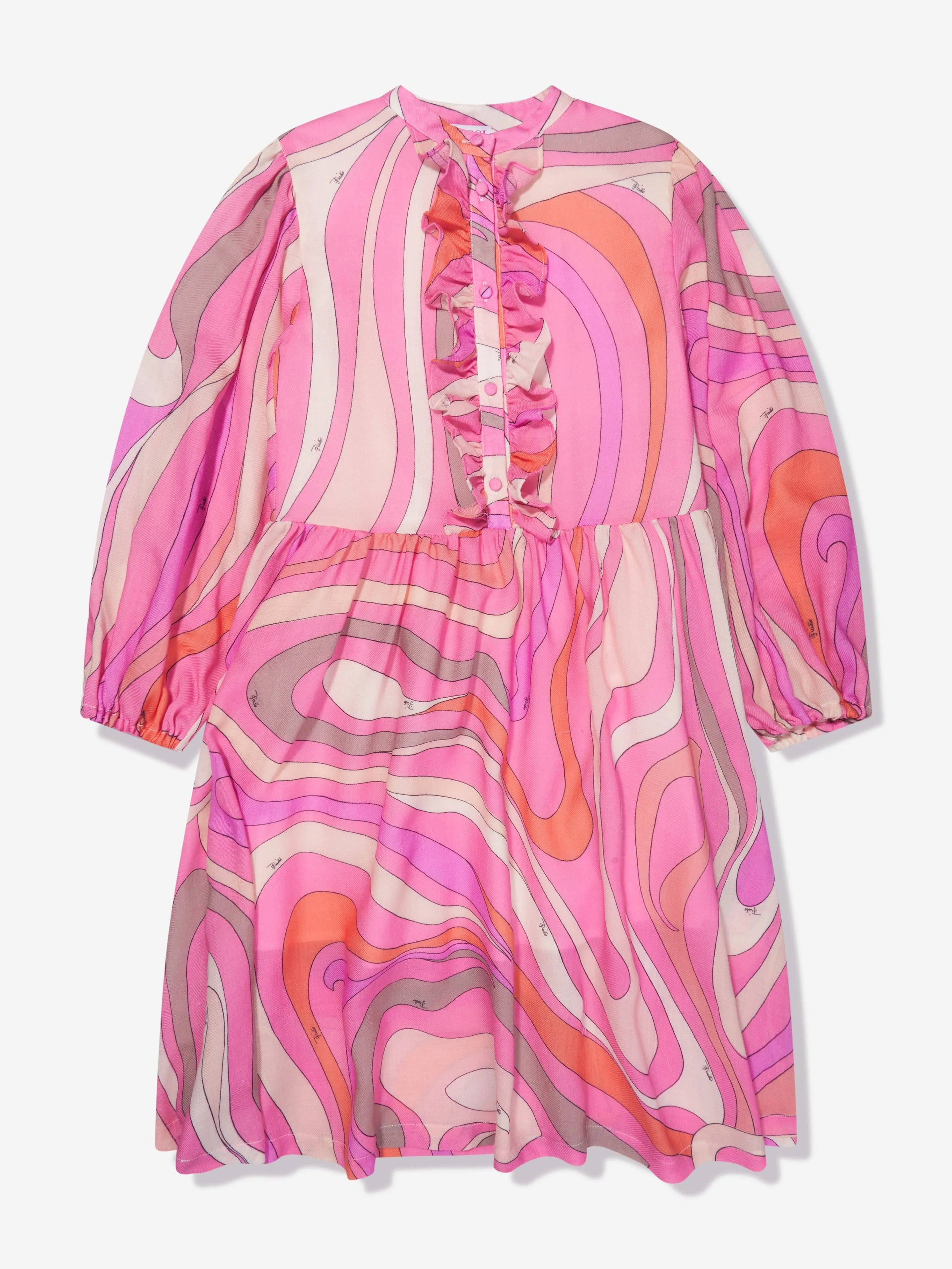 Pucci Girls Marmo Print Shirt Dress in Pink