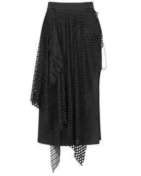 Punk Rave Daily Life ElectroBionic Layered Split Leg Skirt