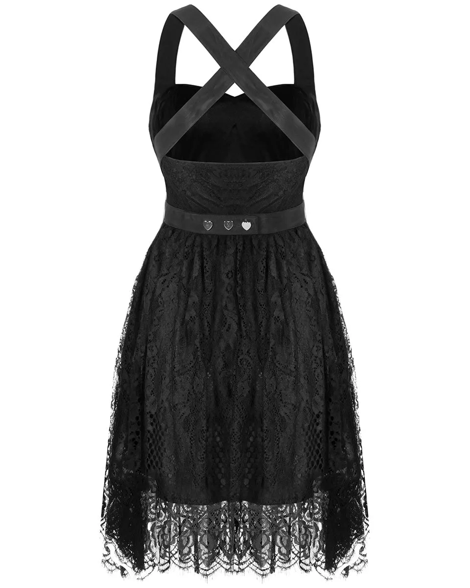 Punk Rave Daily Life Gothic Crucifix Sash Mini Dress