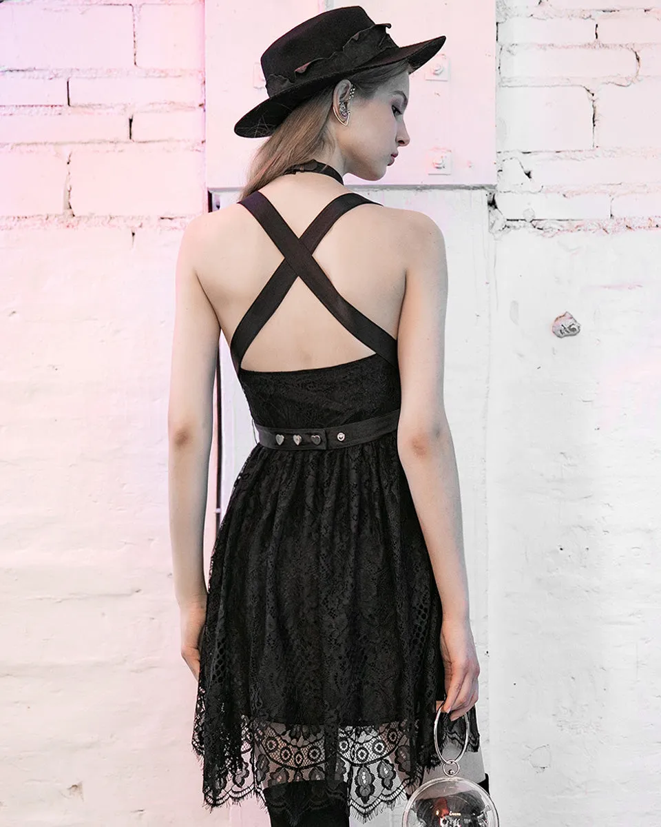 Punk Rave Daily Life Gothic Crucifix Sash Mini Dress