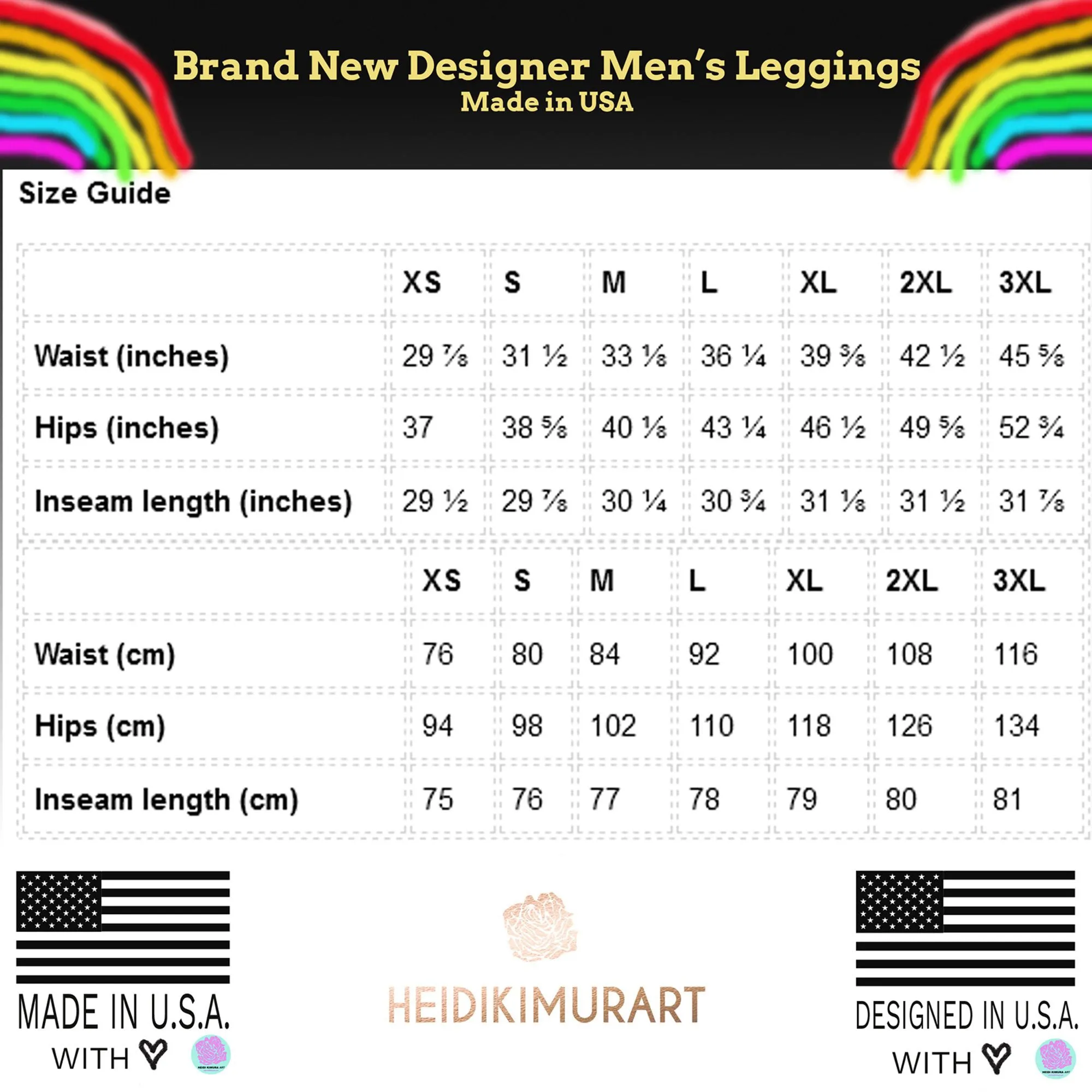 Rainbow Gay Pride Meggings, Best Gay Pride Best Men's Leggings Pride Outfits-Made in USA/EU/MX