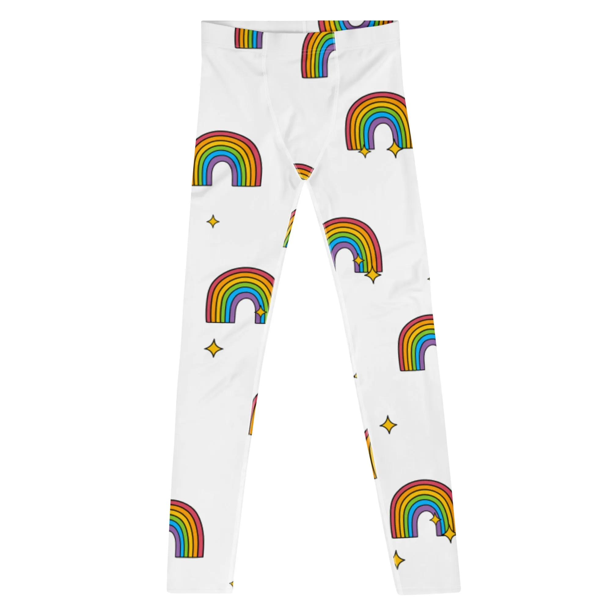 Rainbow Gay Pride Meggings, Best Gay Pride Best Men's Leggings Pride Outfits-Made in USA/EU/MX