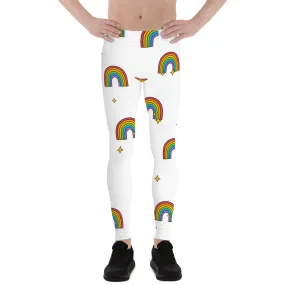 Rainbow Gay Pride Meggings, Best Gay Pride Best Men's Leggings Pride Outfits-Made in USA/EU/MX