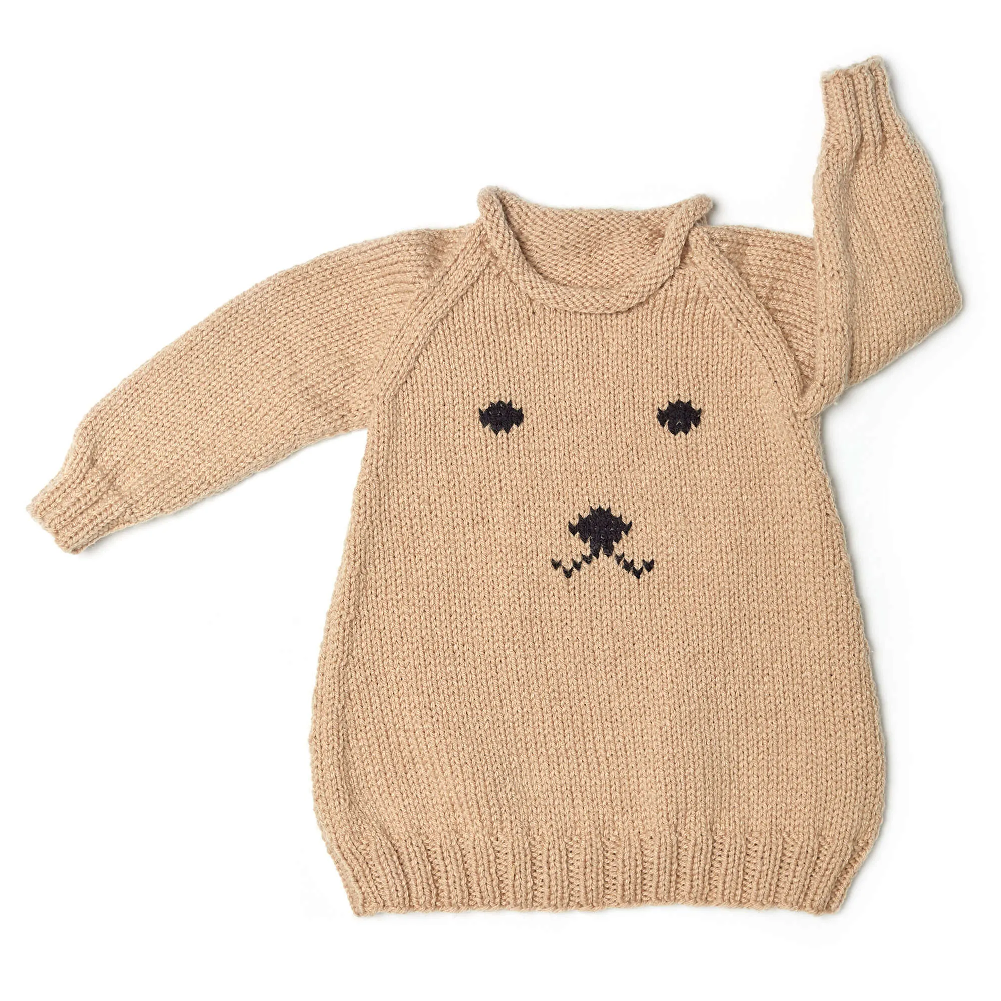 Red Heart Knit Huggable Puppy Baby Dress