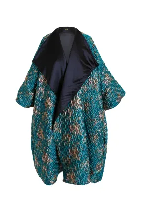 Reversible Opera Coat in "Semiramide"  (Teal)