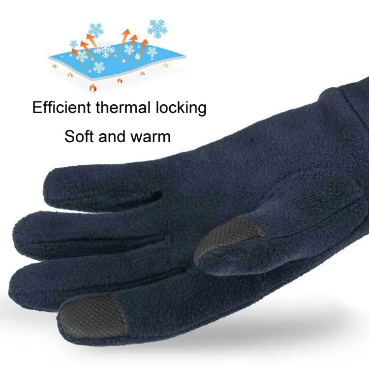 Rocker Fleece Winter Warm Anti-Slip Gloves Outdoor Riding Sports Gloves, Size: L(Black)