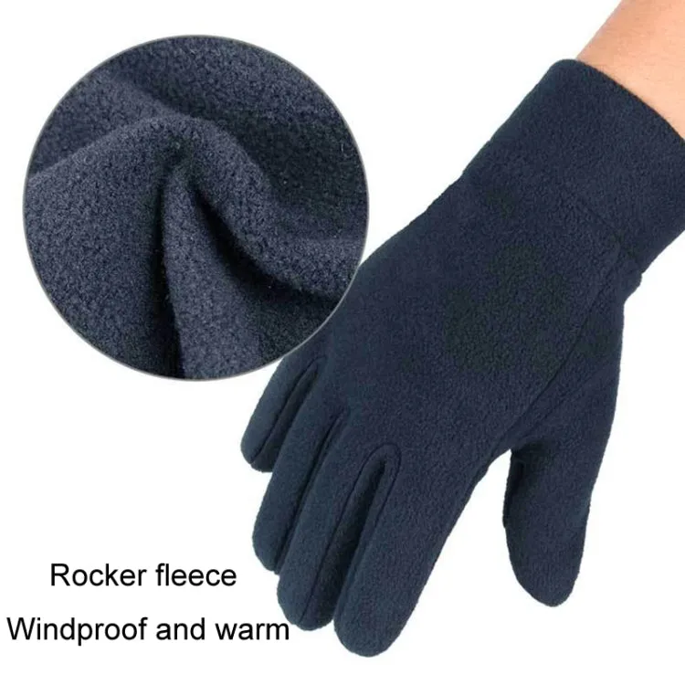 Rocker Fleece Winter Warm Anti-Slip Gloves Outdoor Riding Sports Gloves, Size: L(Black)