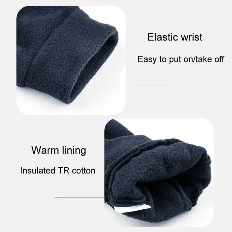 Rocker Fleece Winter Warm Anti-Slip Gloves Outdoor Riding Sports Gloves, Size: L(Black)