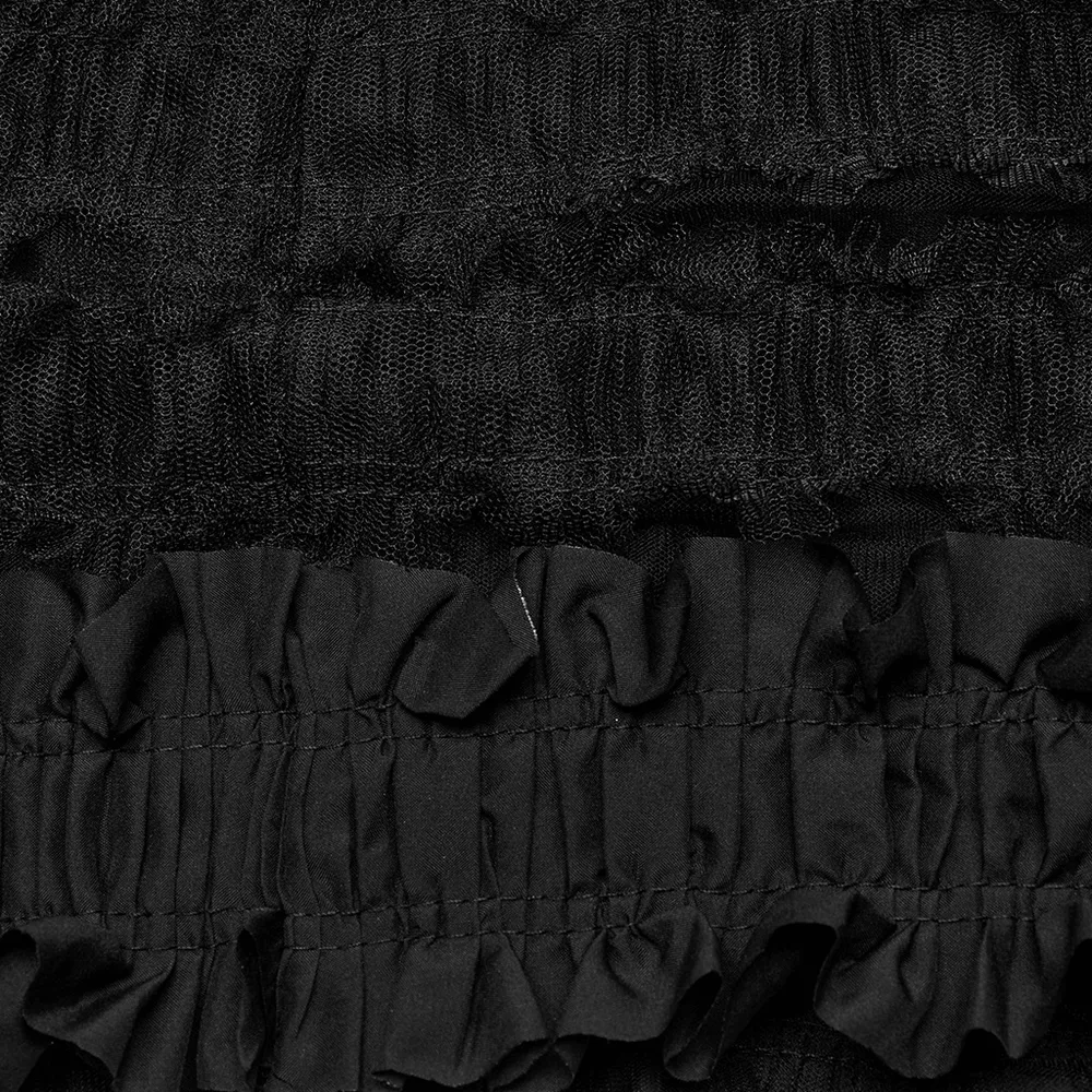 Ruffled Gothic Skirt with Detachable Leather Belts