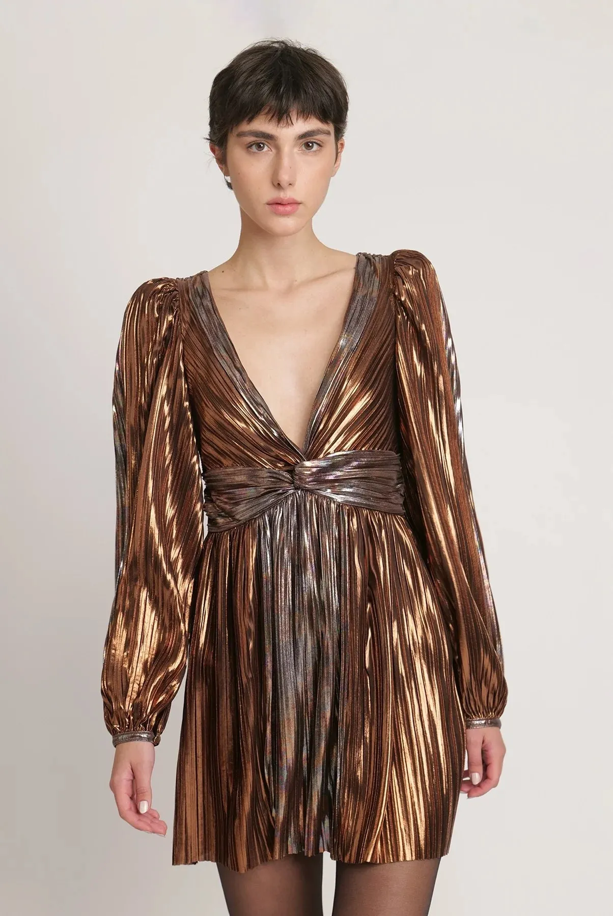 SABINA MUSAYEV WENDY MINI METALLIC DRESS